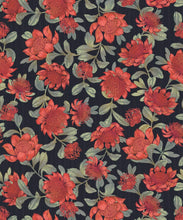 Load image into Gallery viewer, Waratah Wallpaper • Red Flowers • Eloise Short • Vintage Floral Wallpaper • Granny Chic Wallpaper • Grandmillennial Style Wallpaper • Slate • Swatch