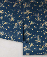 Load image into Gallery viewer, Wattle Wallpaper • Blue • Rolls