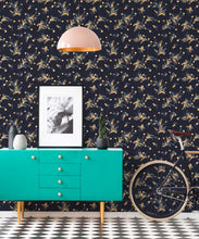 Load image into Gallery viewer, Wattle Wallpaper • Night • Insitu