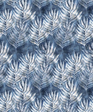 Load image into Gallery viewer, Blue Indigo Shibori Leaf Wallpaper