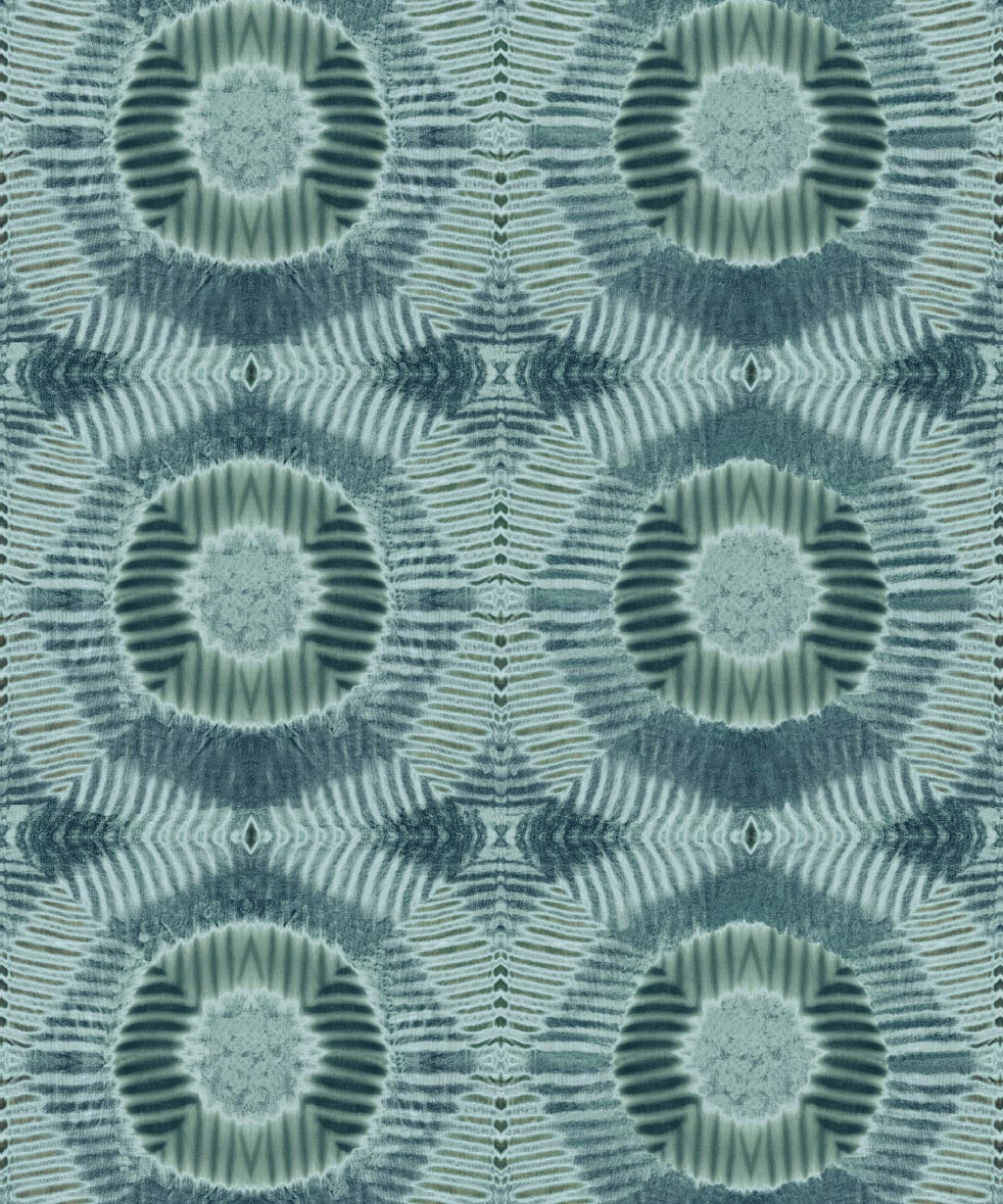 Aztec Suns Wallpaper Sage • Shibori Geometric • Swatch