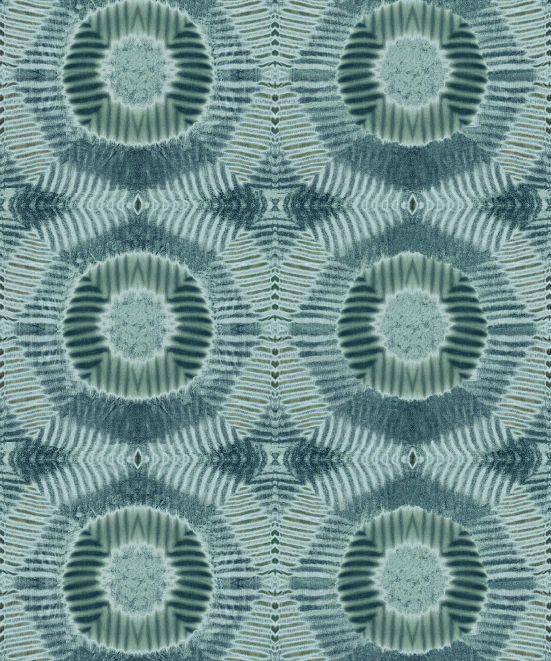 Aztec Suns Wallpaper Sage • Shibori Geometric • Swatch
