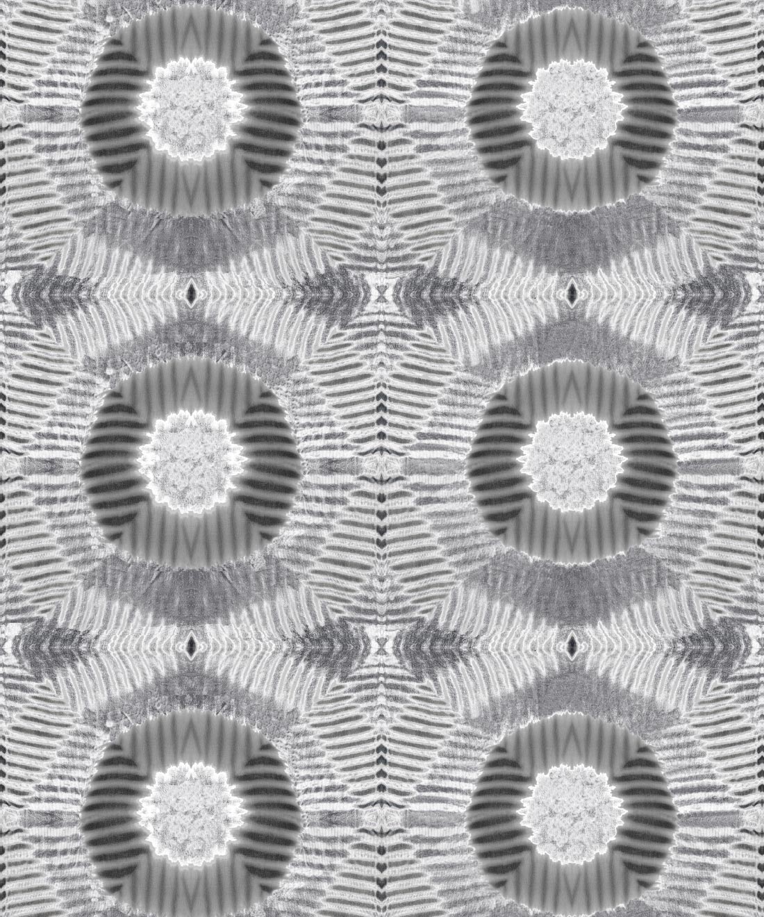 Aztec Suns Wallpaper Gray • Shibori Geometric • Swatch