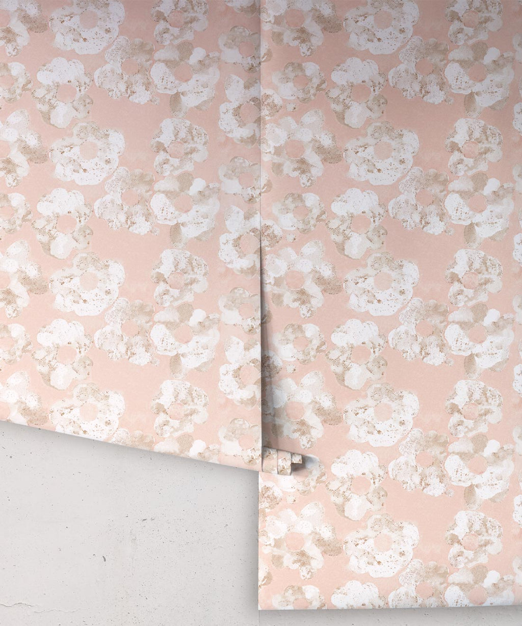 Cherry Blossom Wallpaper Blush • Shibori Floral • Rolls