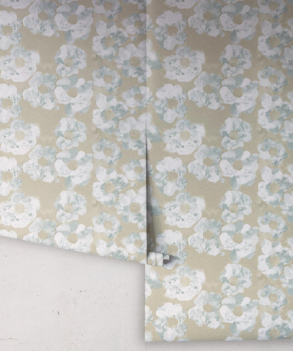 Cherry Blossom Wallpaper Bronze • Shibori Floral • Rolls