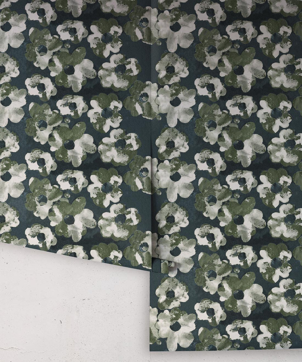 Cherry Blossom Wallpaper Night • Shibori Floral • NightRolls