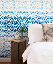 Load image into Gallery viewer, Entomology in Indigo is a diamond tie die Wallpaper