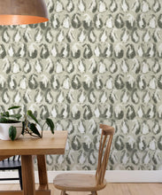 Load image into Gallery viewer, Shibori Paisley Wallpaper • Shibori • Olive • Insitu