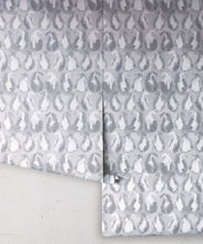 Load image into Gallery viewer, Shibori Paisley Wallpaper • Shibori • Silver • Rolls