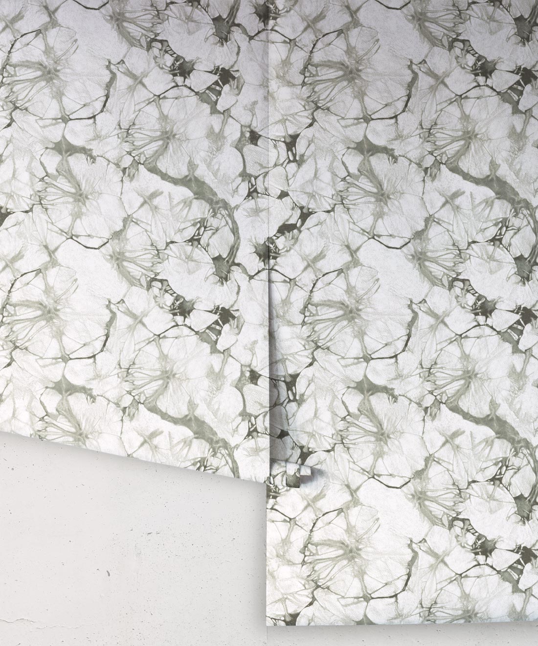 Silver Blue Poppy Wallpaper • Shibori
