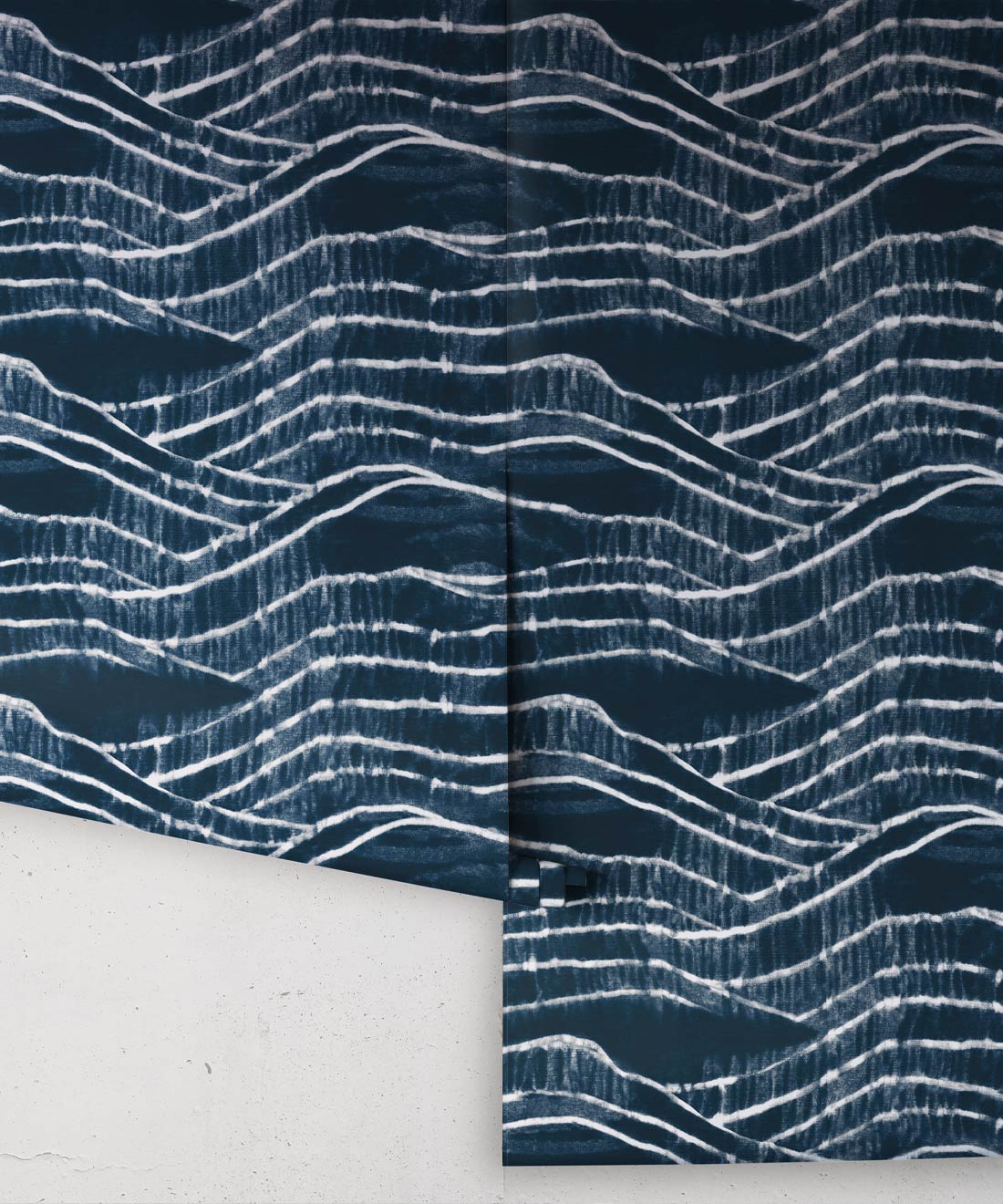 Vista Wallpaper • Shibori • Indigo Reversed • Rolls
