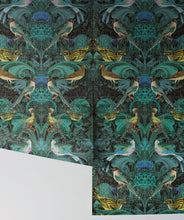 Load image into Gallery viewer, Birdlife in Blue a modern baroque wallpaper