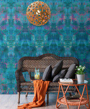 Load image into Gallery viewer, Camoufleur Wallpaper • Midnight • Blue Purple Wallpaper • Abstract Wallpaper insitu