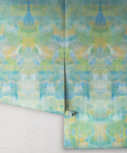 Load image into Gallery viewer, Camoufleur Wallpaper • Turquoise • Blue Yellow Wallpaper • Abstract Wallpaper rolls