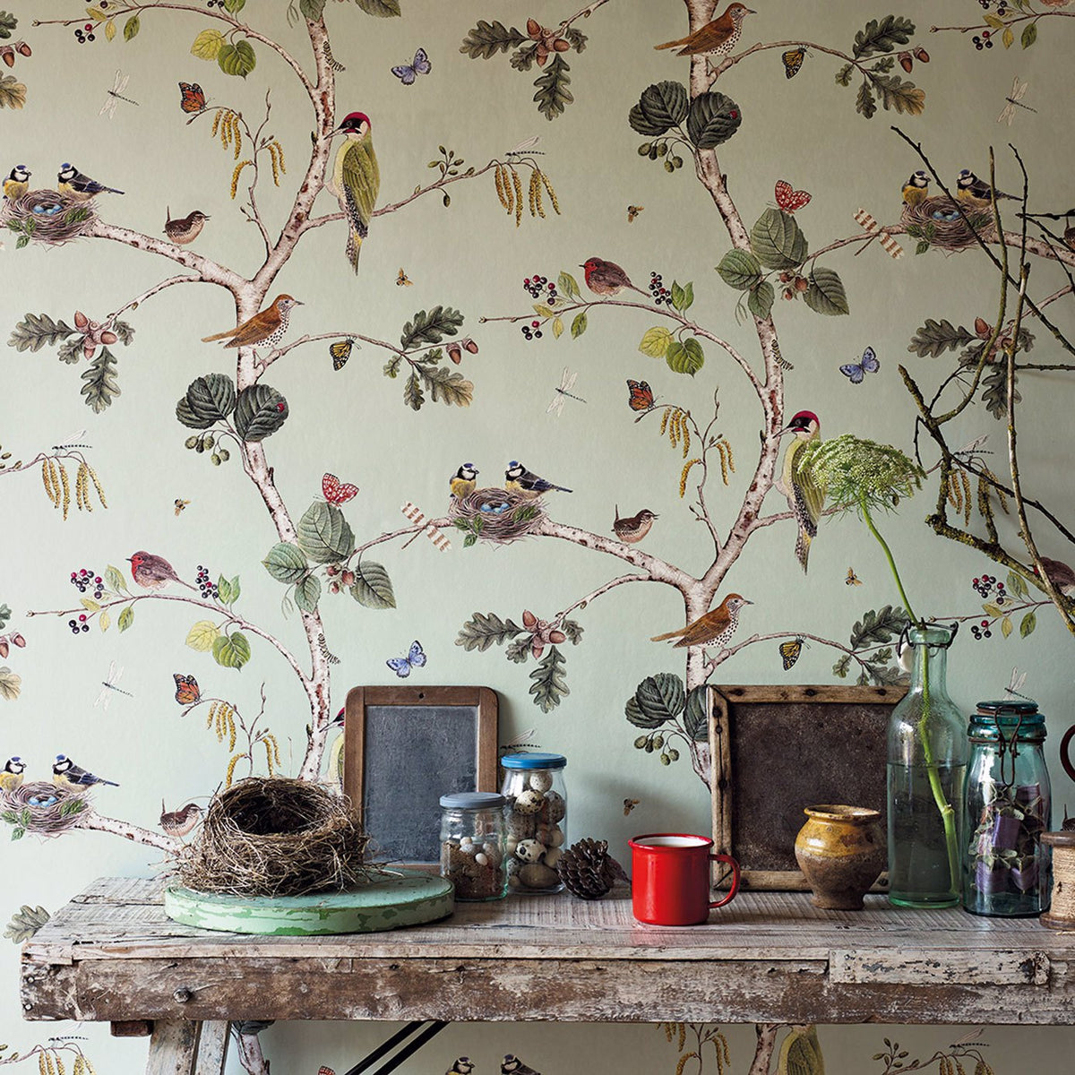 Woodland Chorus Wallpaper by Sanderson lifestyle room scene
