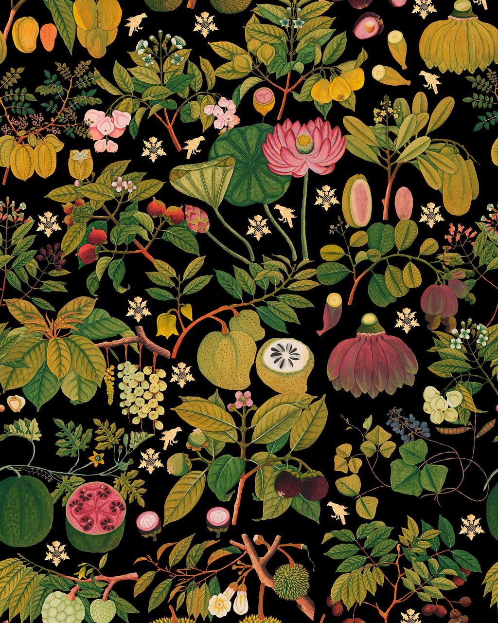 ASIAN FRUITS AND FLOWERS WALLPAPER