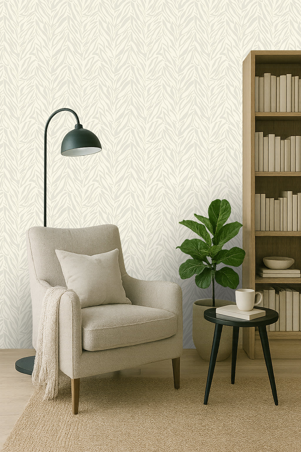 BOTANICAL HERRINGBONE WALLPAPER