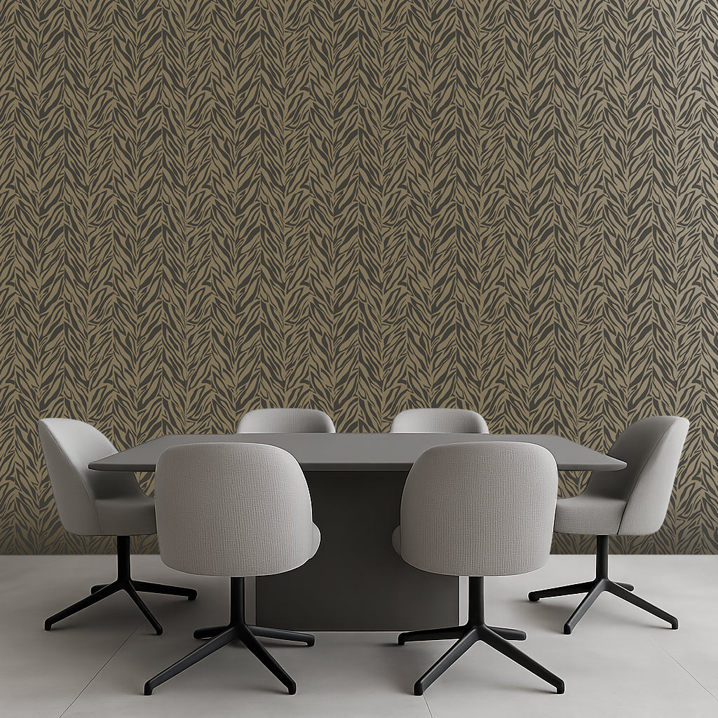BOTANICAL HERRINGBONE WALLPAPER