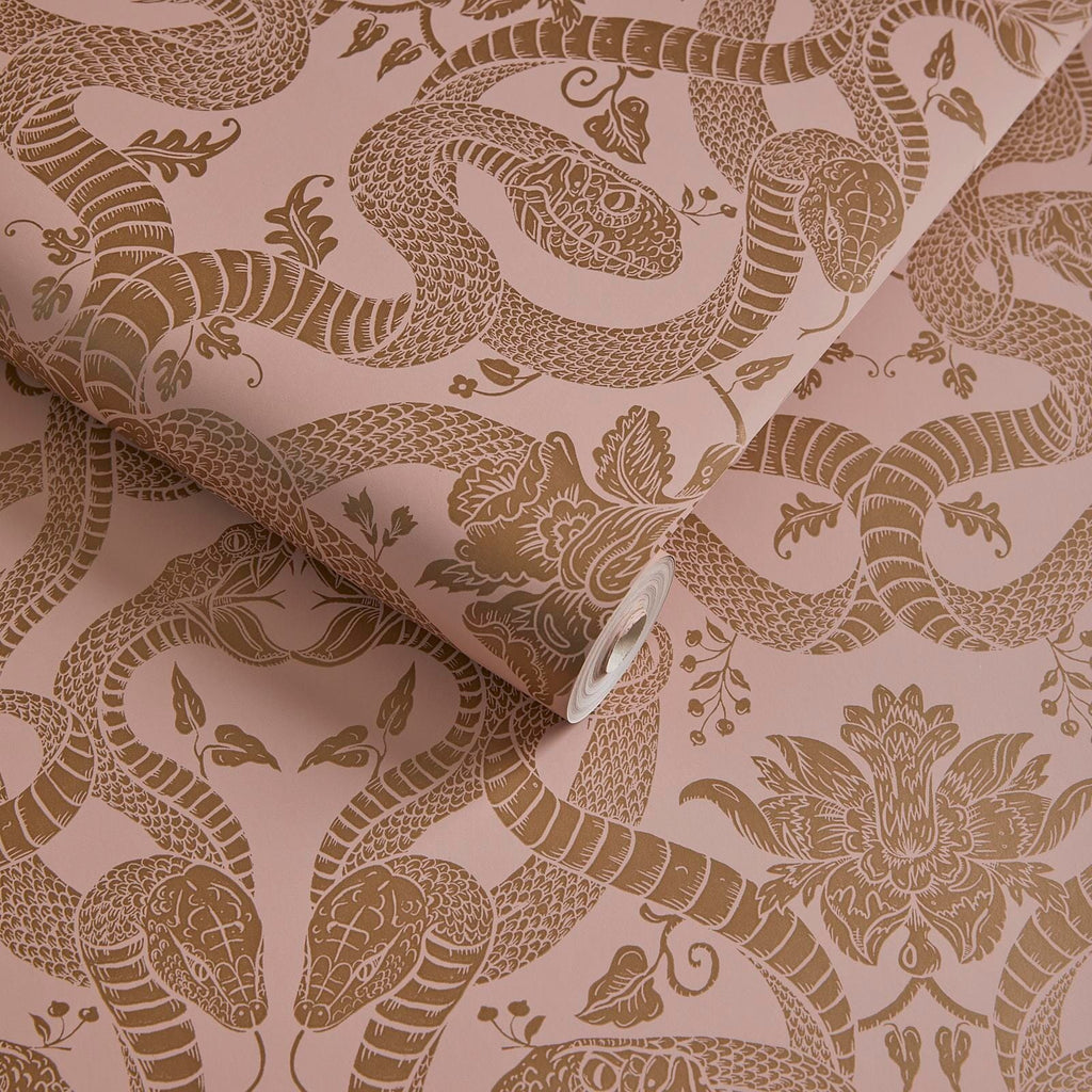 Anaconda Traditional Wallpaper - Dusky Pink – Wallpaper Your World