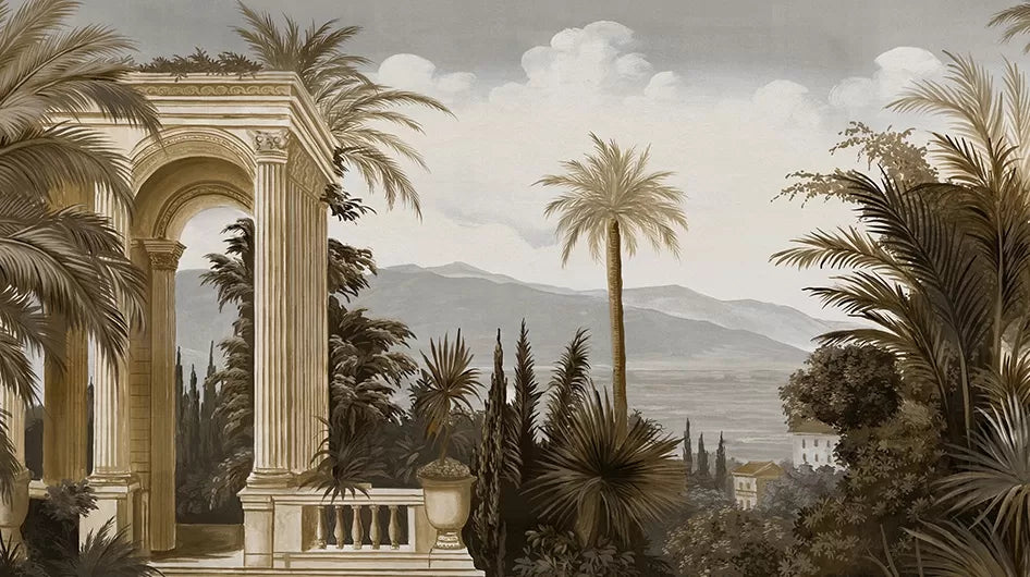 Ananbô Riviera — Sepia Wall Mural