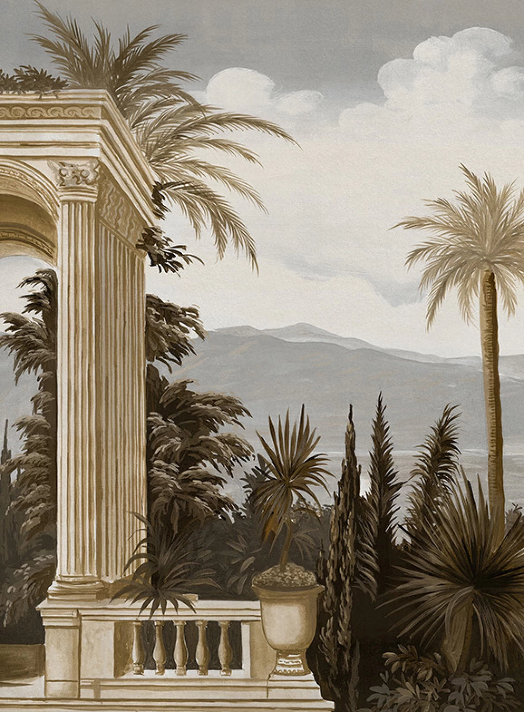 Ananbô Riviera — Sepia Wall Mural