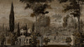 Ananbô Les jardins de Livia — Sepia distressed brown Wall Mural