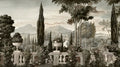 Ananbô Les jardins de Livia — Pink aged grisaille Wall Mural