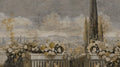 Ananbô Les roses de Santa Giulia — 18th century sepia distressed grisaille Wall Mural
