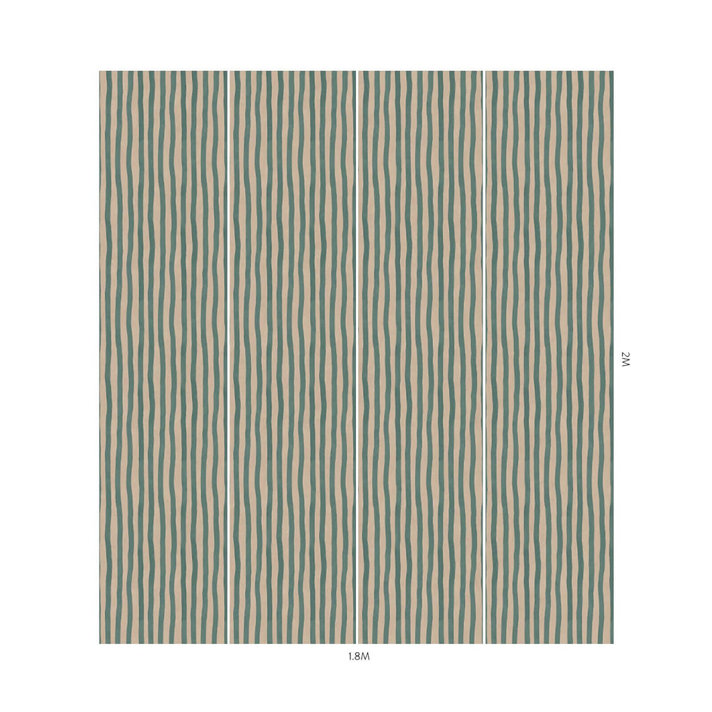 ARTIST'S STRIPE Wallpaper - Euphorbia & Alabaster