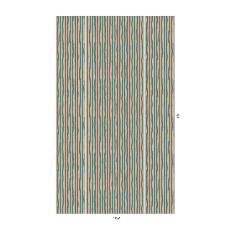 ARTIST'S STRIPE Wallpaper - Euphorbia & Alabaster