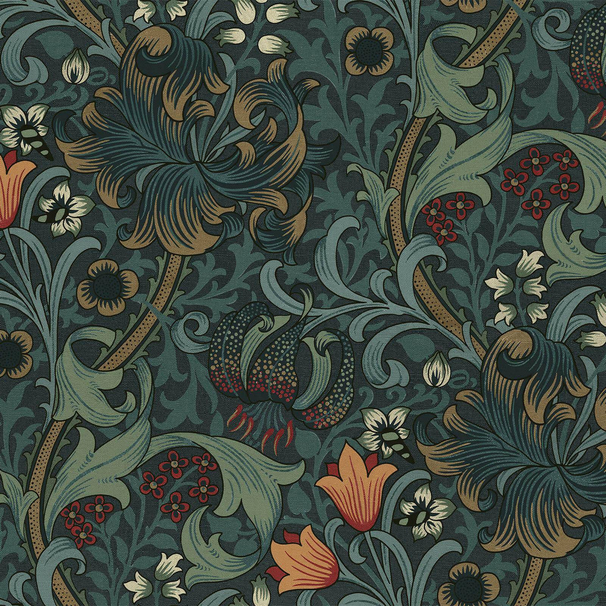 GOLDEN LILY Wallpaper - Midnight