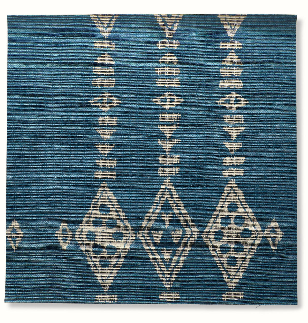 Berber Grasscloth Wallpaper by Peter Dunham - Sapphire/Ivory