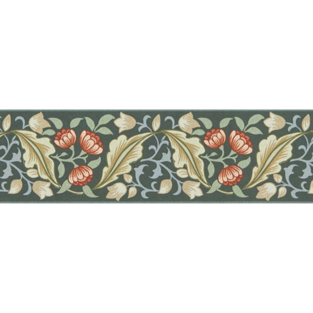 Bluebell & Peony Border in Bayleaf/Manilla by Morris & Co.