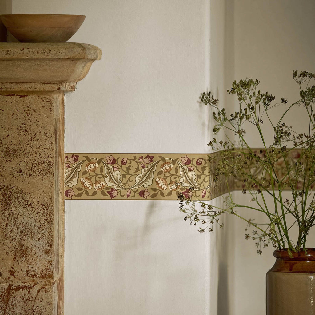 Bluebell & Peony Border in Gold/Madder by Morris & Co.