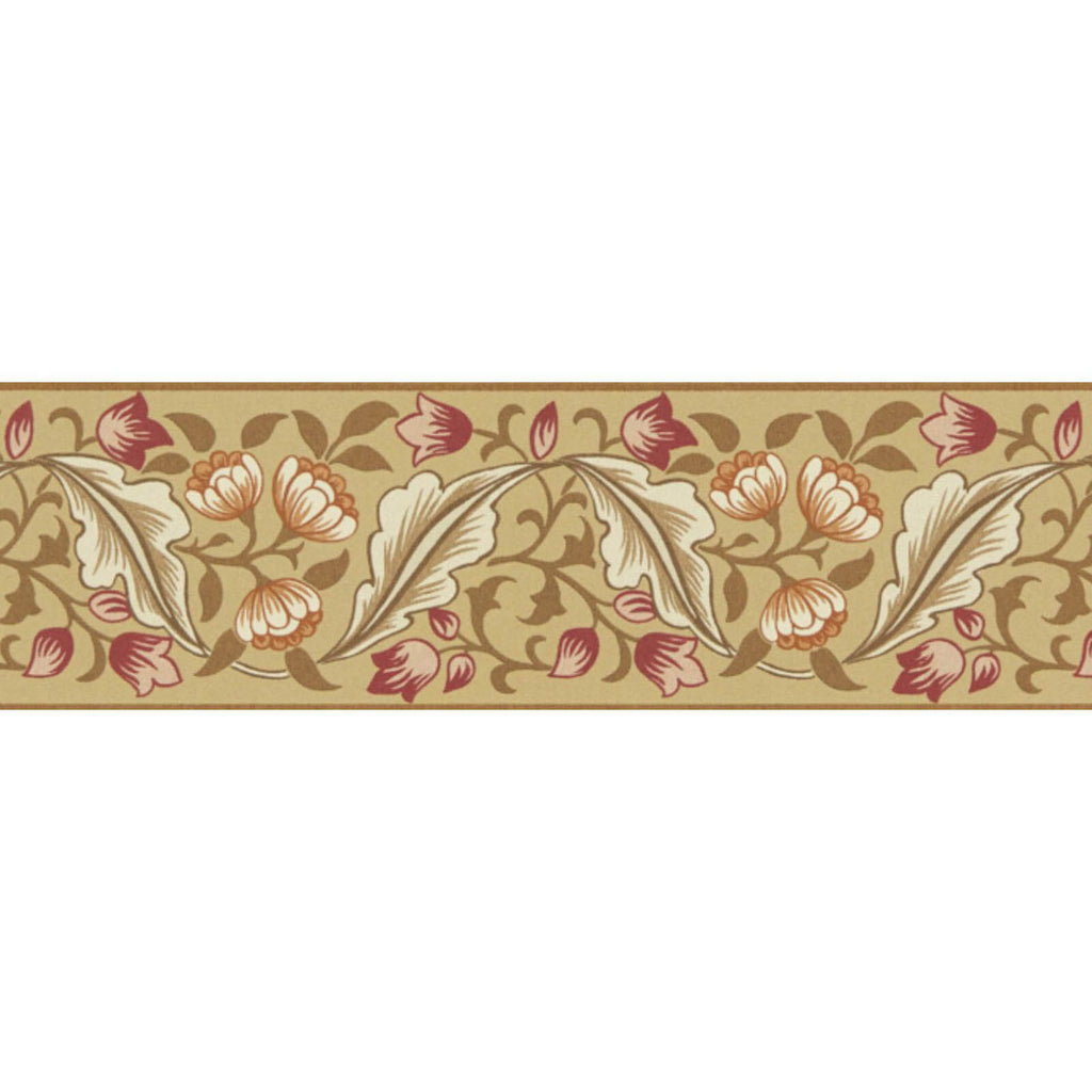 Bluebell & Peony Border in Gold/Madder by Morris & Co.