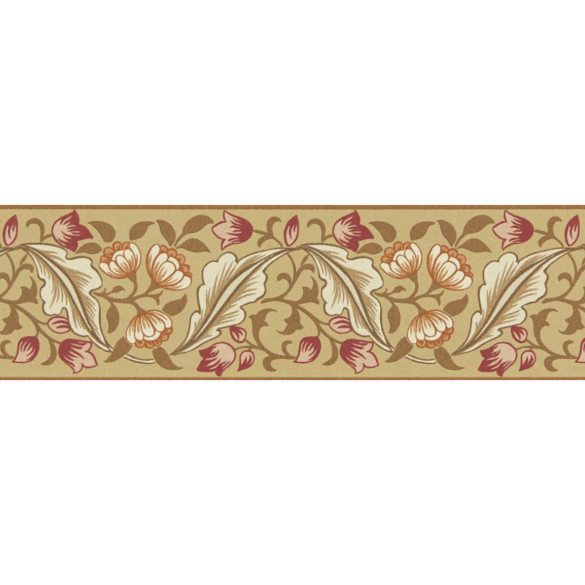 Bluebell & Peony Border in Gold/Madder by Morris & Co.