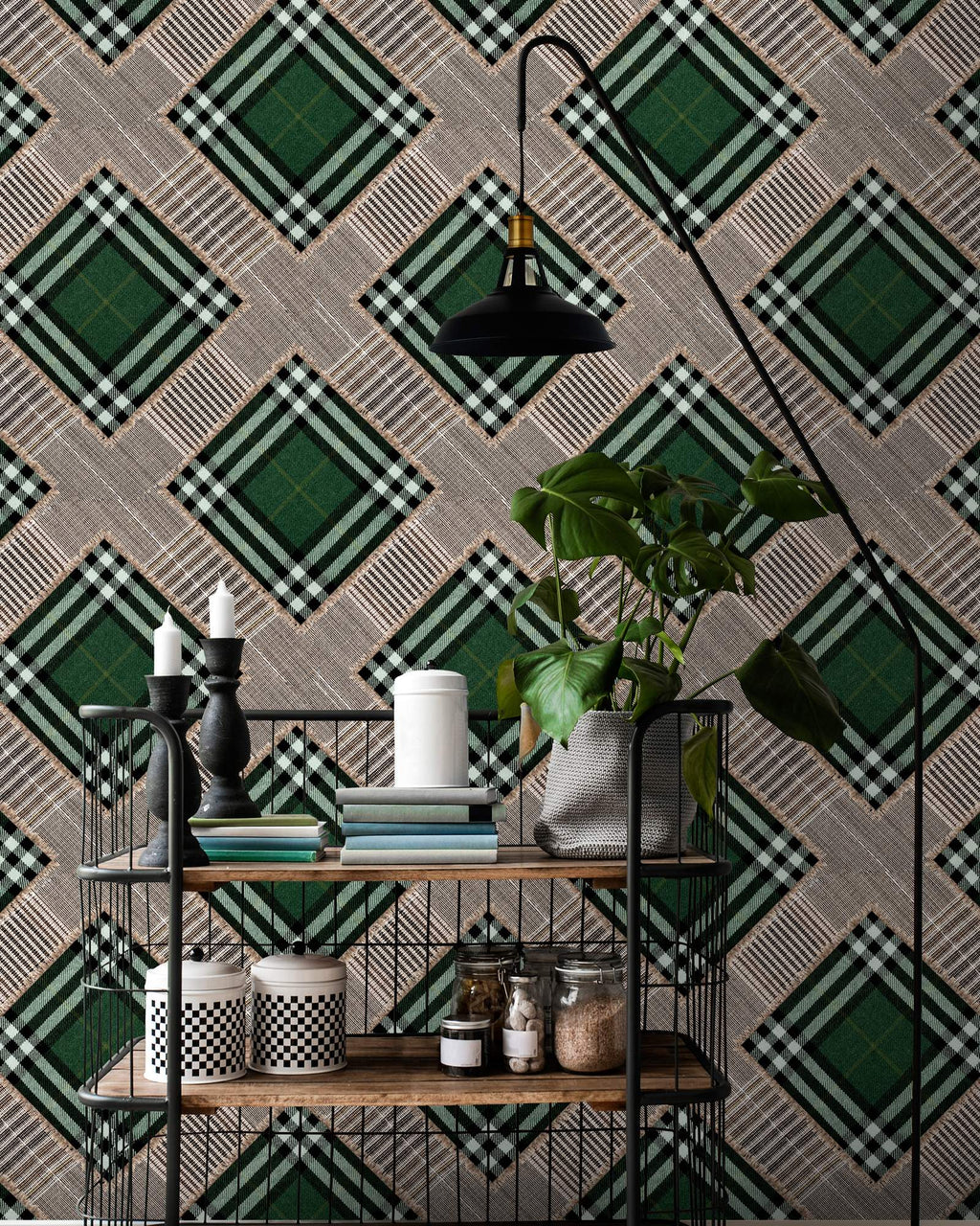 CHECKERED PATCHWORK WALLPAPER