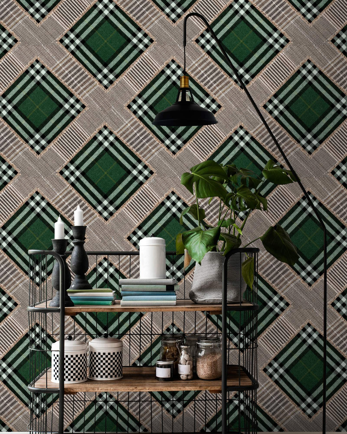 CHECKERED PATCHWORK WALLPAPER