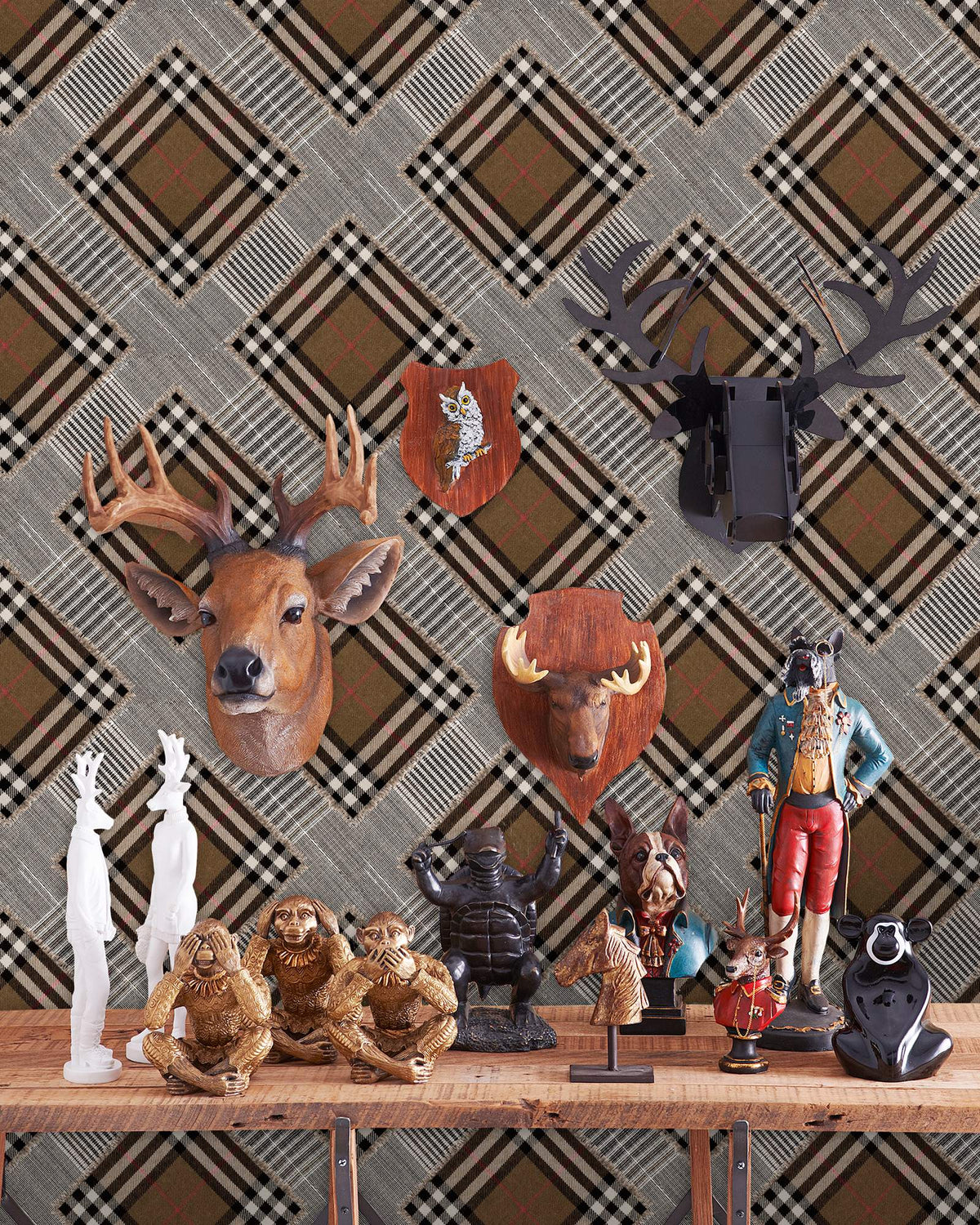 CHECKERED PATCHWORK WALLPAPER