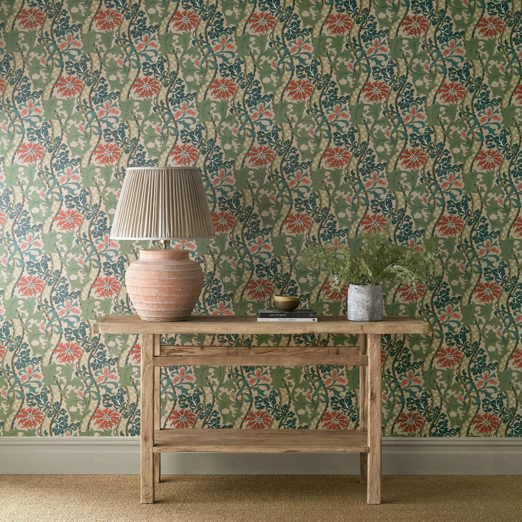 Cornflower in Madder/Forest by Morris & Co.