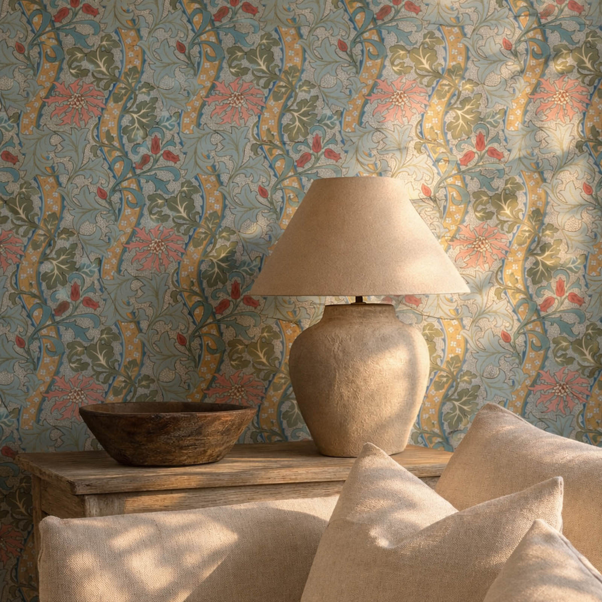 Cornflower in Rose/Woad by Morris & Co.