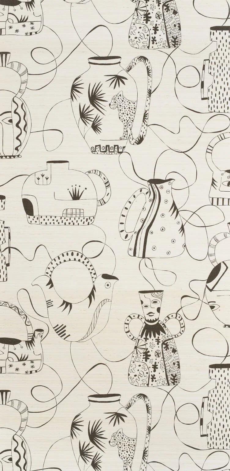 Vases masqués wallpaper in Blanc