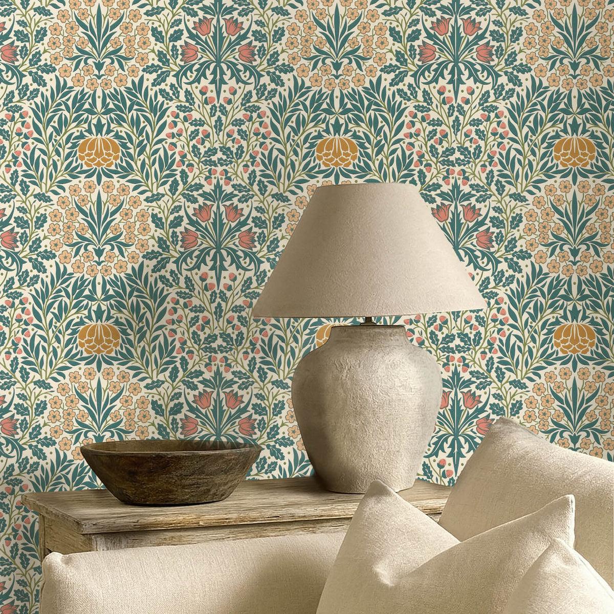 Daisy & Oak in Madder/Teal by Morris & Co.