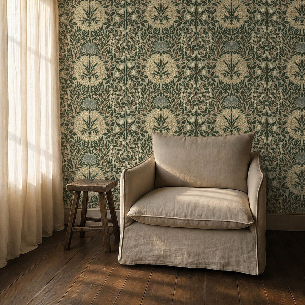 Daisy & Oak in Sage/Forest by Morris & Co.