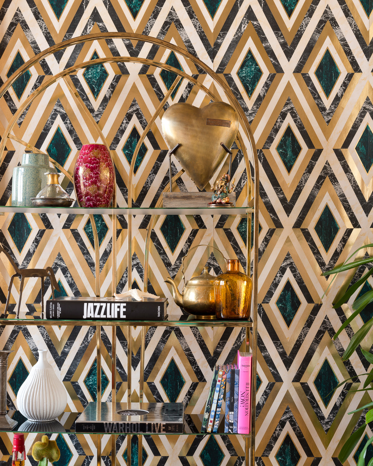 DIAMONDS IN BRASS METALLIC EDITION WALLPAPER