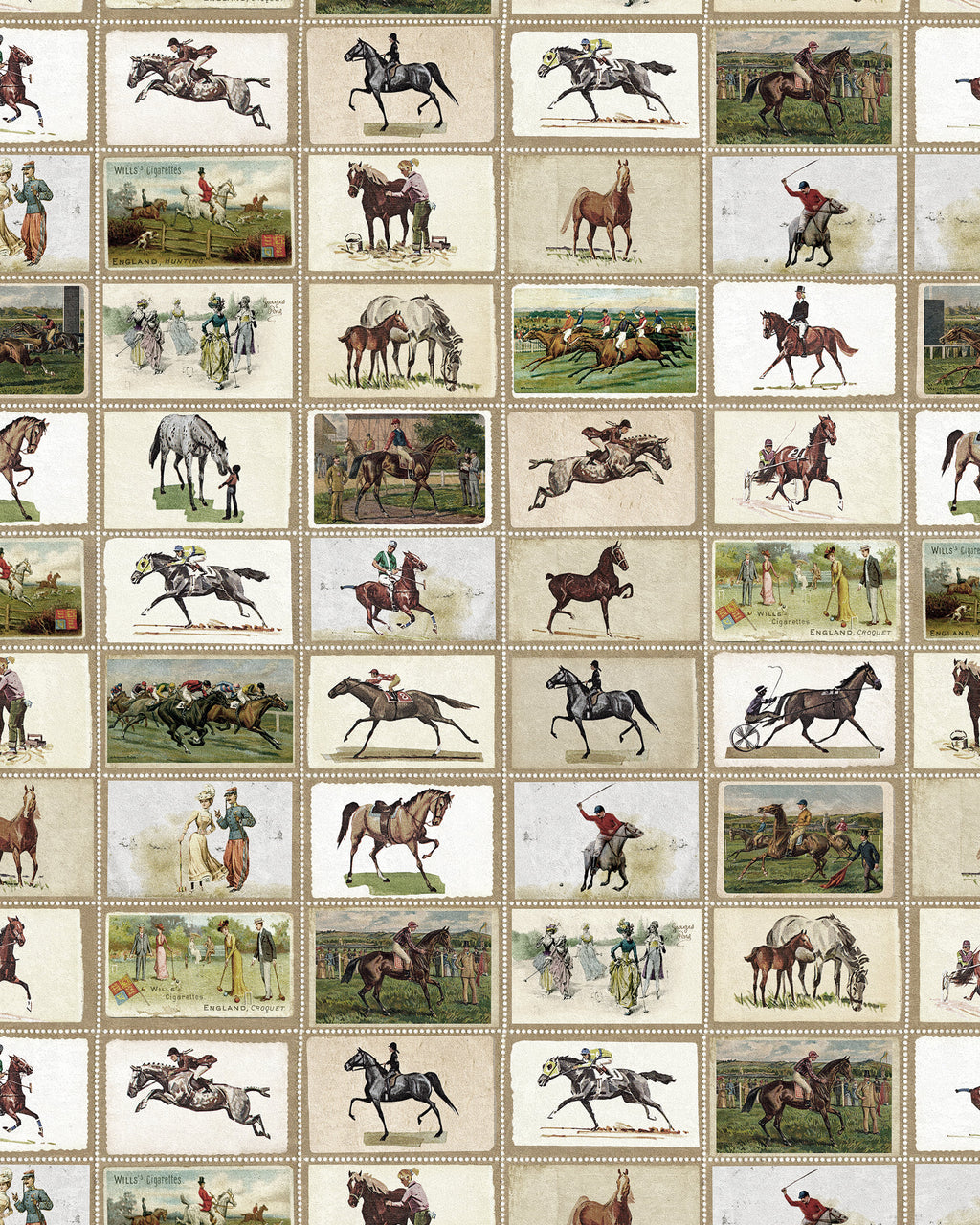 ENGLISH EQUESTRIAN STAMPS WALLPAPER