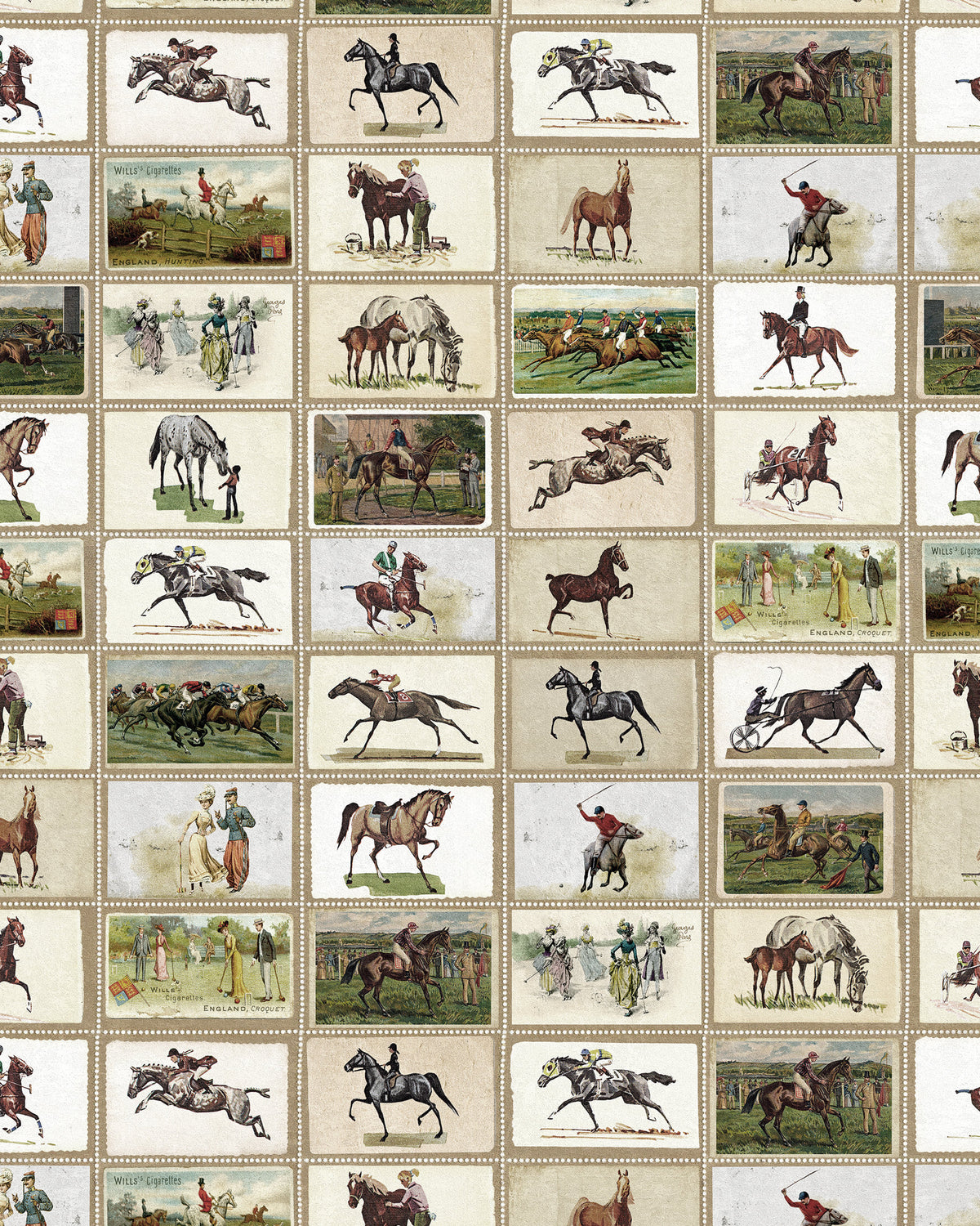 ENGLISH EQUESTRIAN STAMPS WALLPAPER
