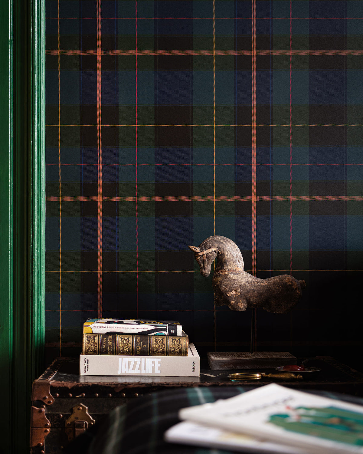 EQUESTRIAN PLAID WALLPAPER