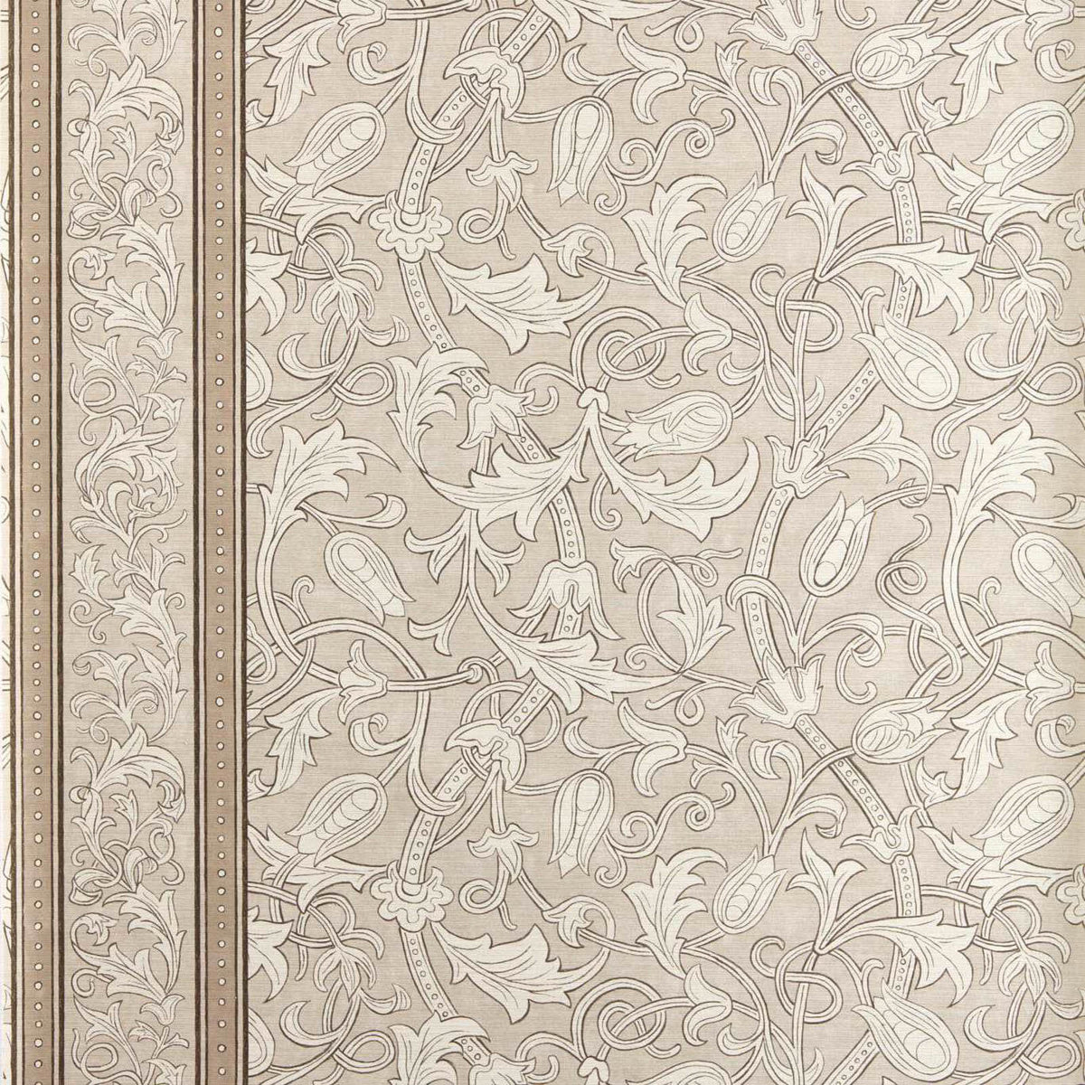 Etched Scrolling Tulip in Parchment by Morris & Co.