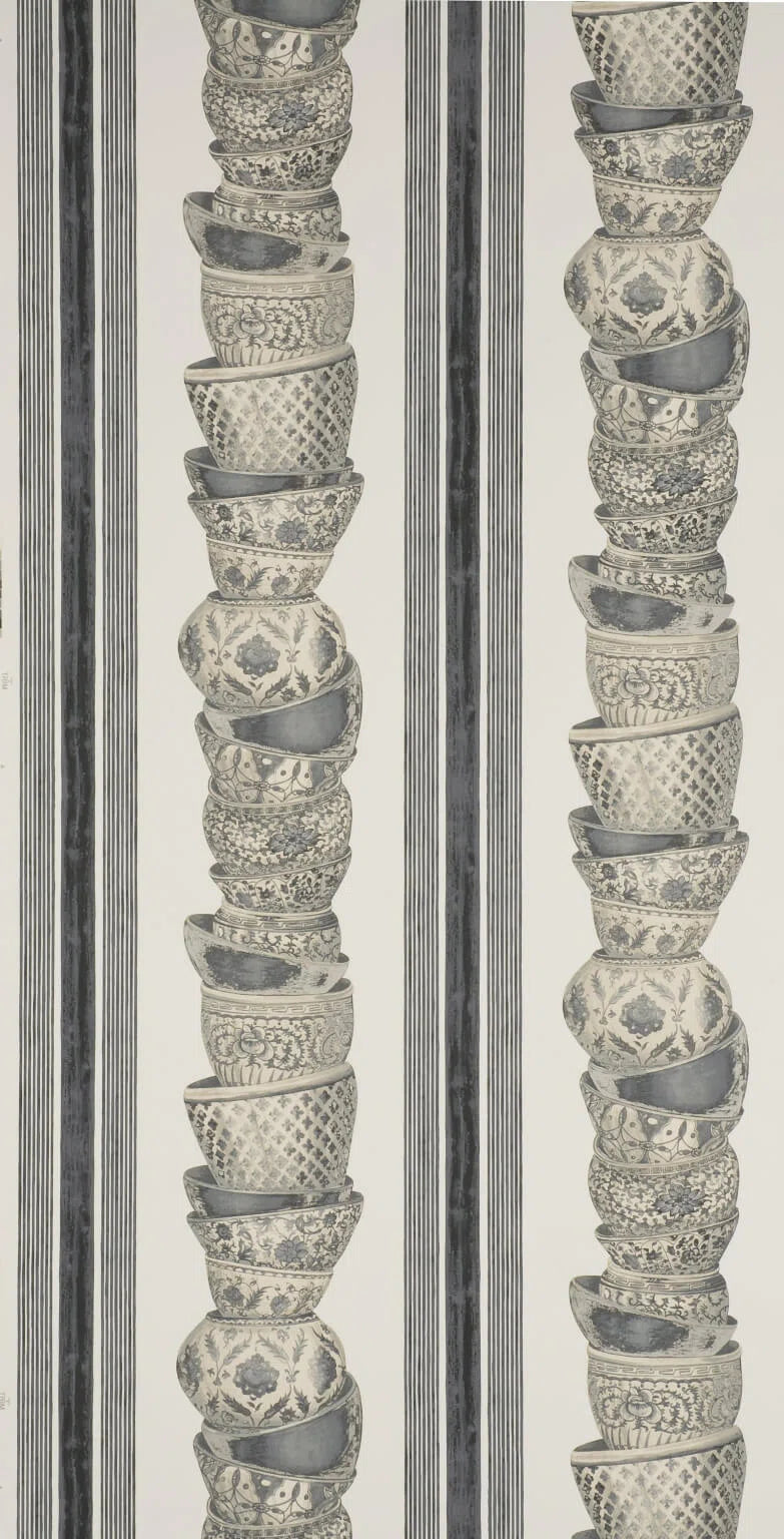 Ming wallpaper in Pewter